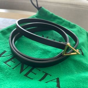 Bottega Veneta Triangle Buckle Leather Belt
